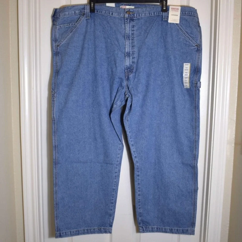 Signature by Levi Strauss Carpenter Jeans Men's 54x30 Indigo Blue Big & Tall NWT